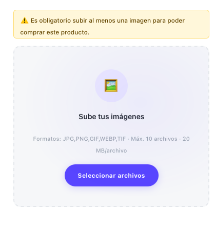 Carga de imagenes con edición, wordpress, wooCommerce