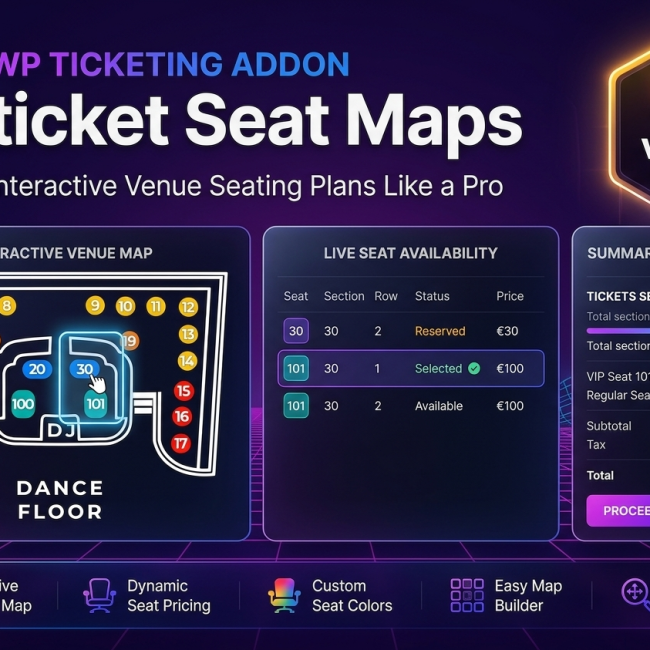 SeatMap Ticket master wordpress