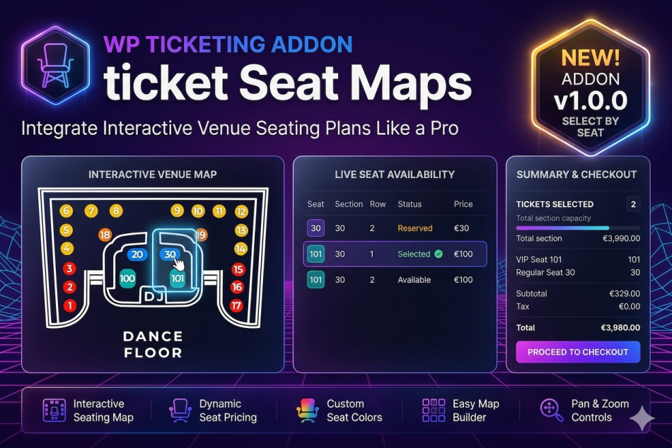 Add-on Ticket Master Seat Map